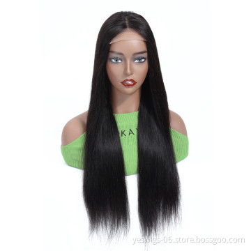 Peruvian Remy Hair Straight 4*4 Lace Closure Wigs for Black Women